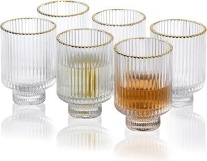 G Set Of 6 Gold Rim Tumbler Glasses