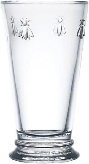 La Rochère Set Of 6 Tall Drinking Glasses, Bee Pattern