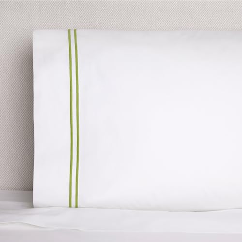 Sferra Grande Hotel King Sheet Set - White/Fern - Image 3