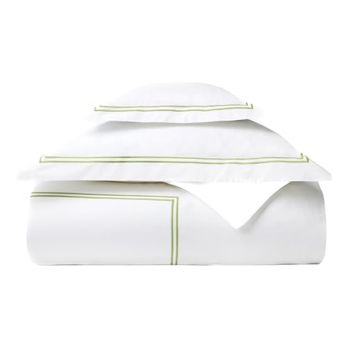 Sferra Grande Hotel King Sheet Set - White/Fern - Image 2
