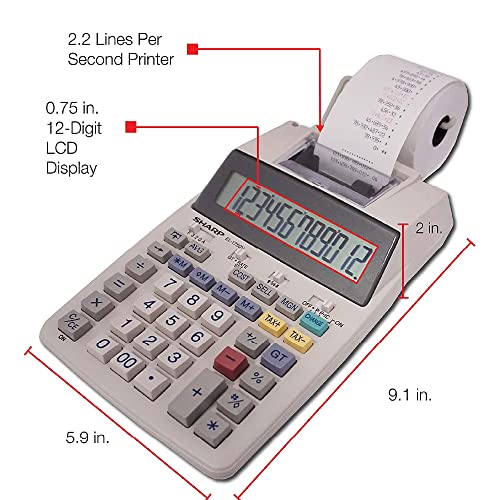 Sharp SH-EL1750V Printing Calculator - Image 2