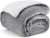 Bedsure Sherpa Fleece Throw Blanket, Grey, 50×60