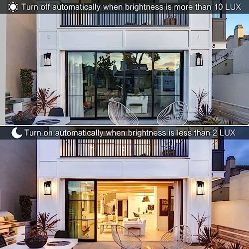 SHINE HAI Dusk To Dawn Outdoor Wall Lantern 2 Pack - Image 3