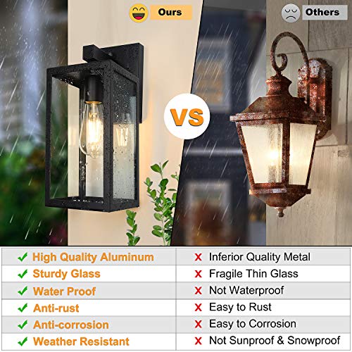 SHINE HAI Dusk To Dawn Outdoor Wall Lantern 2 Pack - Image 4