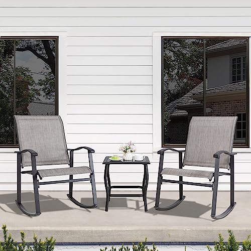 Shintenchi 3 Piece Outdoor Rocking Bistro Set - Image 2