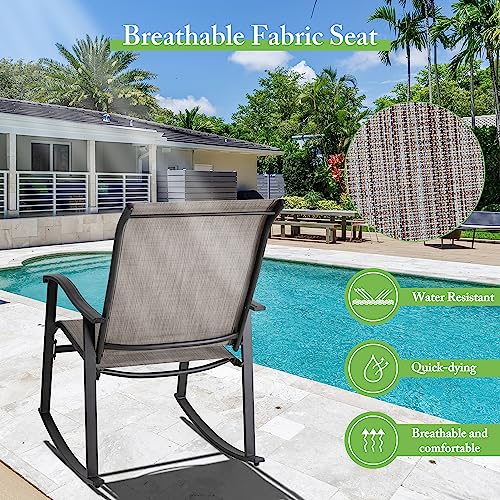 Shintenchi 3 Piece Outdoor Rocking Bistro Set - Image 4