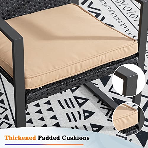 Shintenchi 3 Piece Outdoor Wicker Bistro Set - Image 3