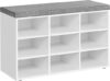 VASAGLE Shoe Bench With Cushion, 9 Compartments ULHS009W14