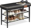 VASAGLE Shoe Rack Bench, Mid-Century Modern