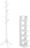 VASAGLE Shoe Rack Bundle With Coat Rack ULBS200T14 URCR04WT