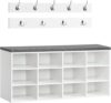 HOOBRO Shoe Storage Bench With Cushion, 12 Cubbies