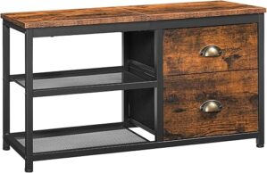 HOOBRO Shoe Storage Bench With Fabric Drawers BF37HX01