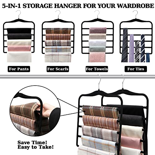 SHUKEEKA Velvet Pants Hangers, 5 Tier Organizer - Image 3