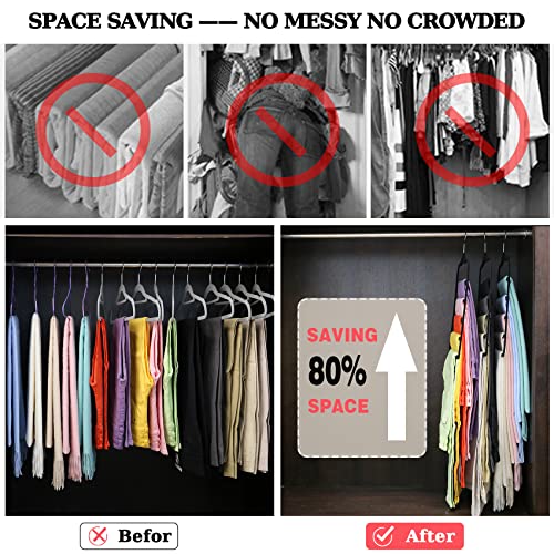 SHUKEEKA Velvet Pants Hangers, 5 Tier Organizer - Image 4