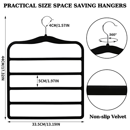 SHUKEEKA Velvet Pants Hangers, 5 Tier Organizer - Image 5