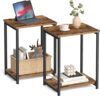 VASAGLE Side Tables Set Of 2, Rustic Brown ULET272B01