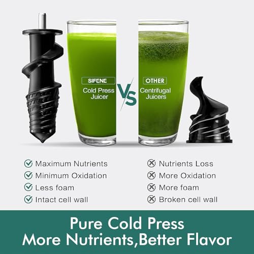 SIFENE Quiet Cold Press Juicer, Wide Dual Chute - Image 5