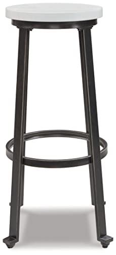 Signature Design by Ashley Challiman Industrial Pub Height Barstool, White - Image 5