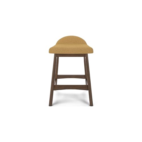 Signature Design by Ashley Lyncott Contemporary Upholstered Bar Stool, Mustard & Brown - Image 3