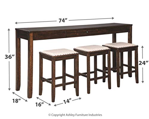 Signature Design by Ashley Rokane Urban Farmhouse Dining Set, Brown - Image 4