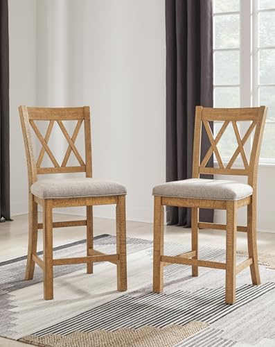Signature Design by Ashley Rustic Armless Counter Height Bar Stool Set - Image 2