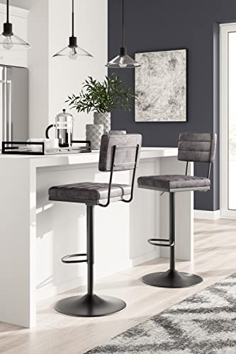 Signature Design by Ashley Strumford Adjustable Barstool, Gray, 2 Count - Image 2