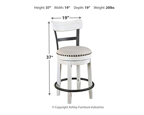 Signature Design by Ashley Valebeck Modern Swivel Counter Barstool - Image 3