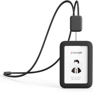 SANTLET Silicone ID Badge Holder With Cord