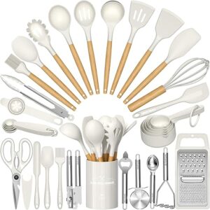 Umite Chef Silicone Kitchen Utensil Set, 34PCS Heat Resistant