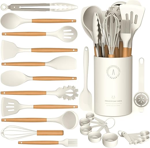AVGPD Silicone Kitchen Utensils Set With Holder