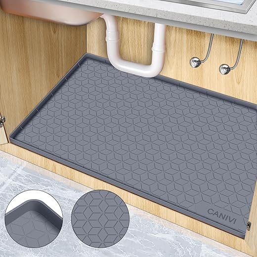 CANIVI Silicone Waterproof Under Sink Mat, 34" x 22