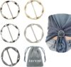 ATCYMI Silk Scarf Ring Clip Set