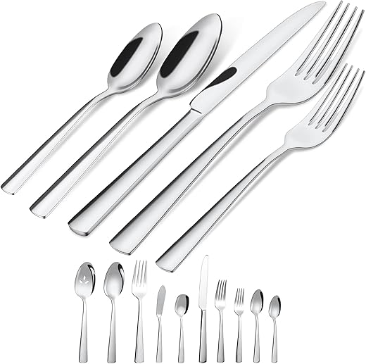 Brightown Silverware Set, 45-Piece Stainless Steel