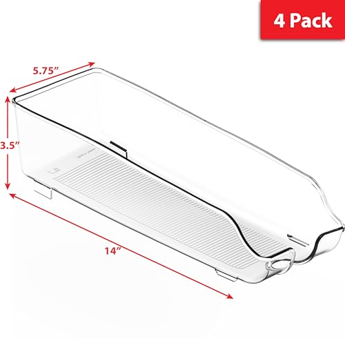 Simple Houseware Soda Can Organizer, Clear, Set Of 4 - Image 2