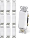 AIDA Single Pole Decora Light Switch, 15 Amp, UL Listed (10 Pack, Glossy White)