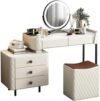 Suuim Slate Solid Wood Dressing Table Cabinet D Light Grey