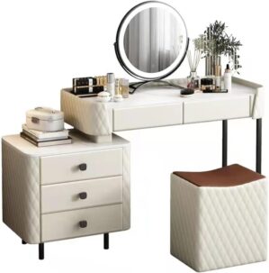 Suuim Slate Solid Wood Dressing Table Cabinet D Light Grey