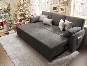 VanAcc Sleeper Sofa With Storage Chaise