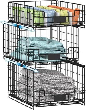 Hencawima Sliding Closet Organizers And Storage Baskets