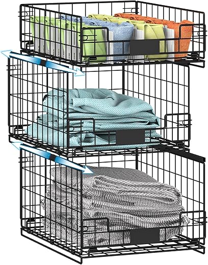 Hencawima Sliding Closet Organizers And Storage Baskets