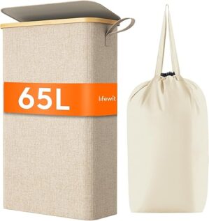 Lifewit Slim Laundry Hamper With Bamboo Handles