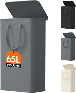 Lifewit Slim Laundry Hamper with Lid, 65L