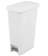 Sterilite Slim Stepon Wastebasket, White, 11 Gallon