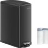 SONGMICS Slim Trash Can, 12.7-Gallon, Stainless Steel