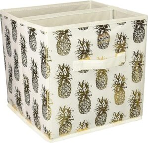 DII Small Metallic Pineapple Storage Bin Set