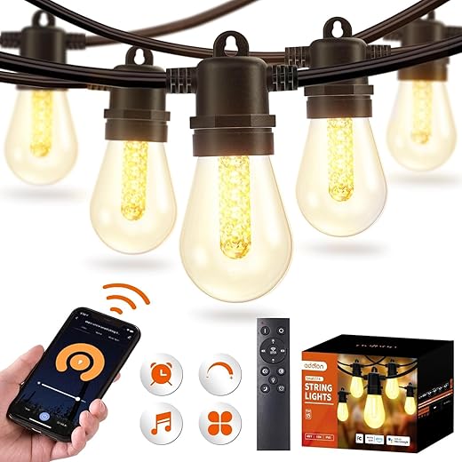 addlon Smart Outdoor String Lights, 48FT, Dimmable