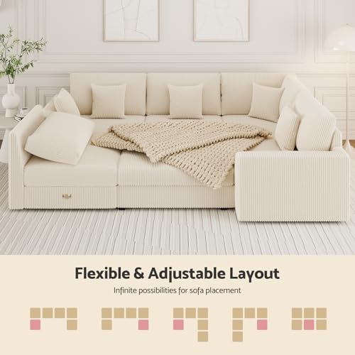 smilesun Oversized U Shaped Convertible Sleeper Sofa - Image 5