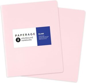 PAPERAGE Soft Cover Blank Journal Notebook, 2 Pack