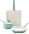 GreenLife Soft Grip Ceramic Nonstick Cookware Set, 4-Piece