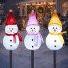 TAILERRI Solar Christmas Pathway Snowman Lights Set